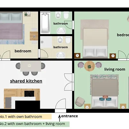 1# Fancy Share With Own Bathroom Homestay szállás *